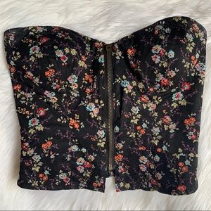 Floral Zip Crop Top